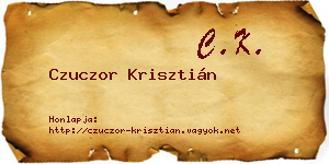 Czuczor Krisztián névjegykártya